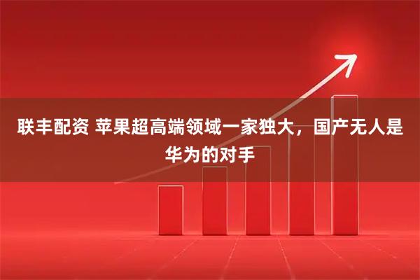 联丰配资 苹果超高端领域一家独大，国产无人是华为的对手